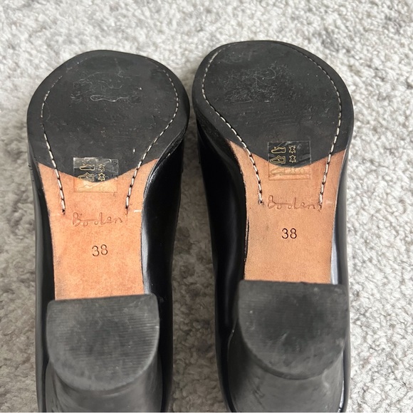 Boden Black Loafer High Heel Pumps Oxford Leather Women’s 38 7.5 - Picture 8 of 9